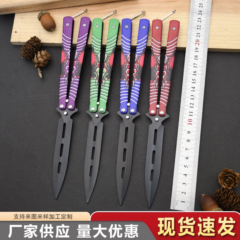 Unsharpened Butterfly Knife Folding Stainless Steel Outdoor Hand Sport Game CSGO Butterfly Comb Practice Knife Factory