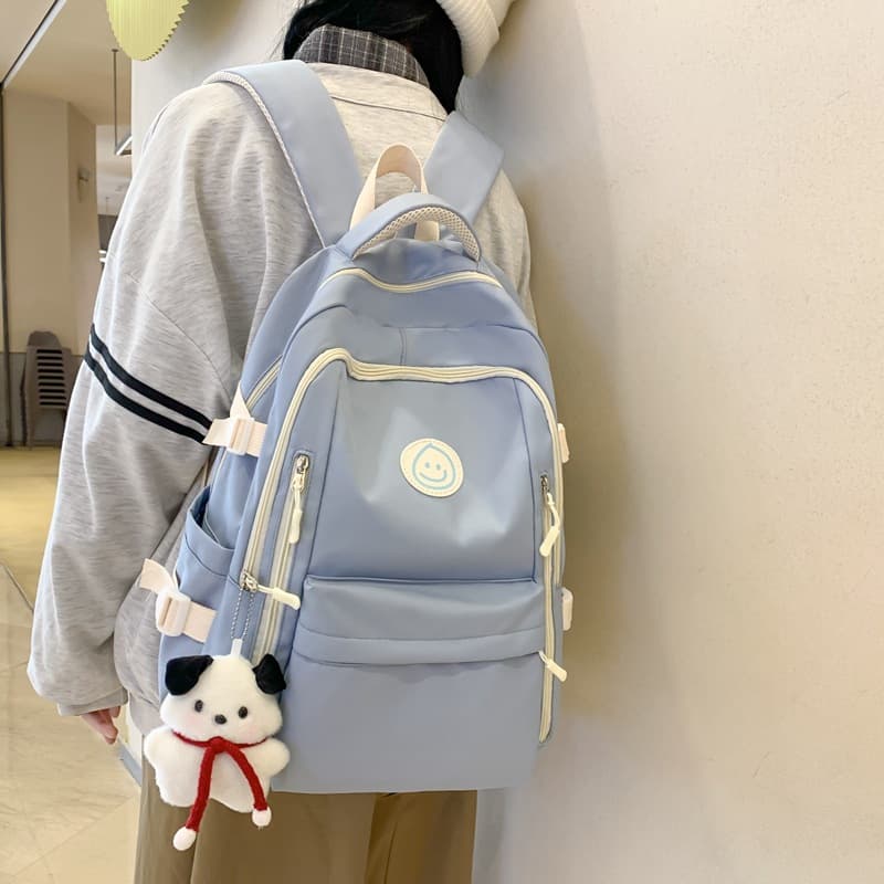 New Elementary School Backpack for Girls, Large Capacity Backpack for Middle and High School Students, Minimalist Ins Style Lightweight Double Shoulder Bag, New