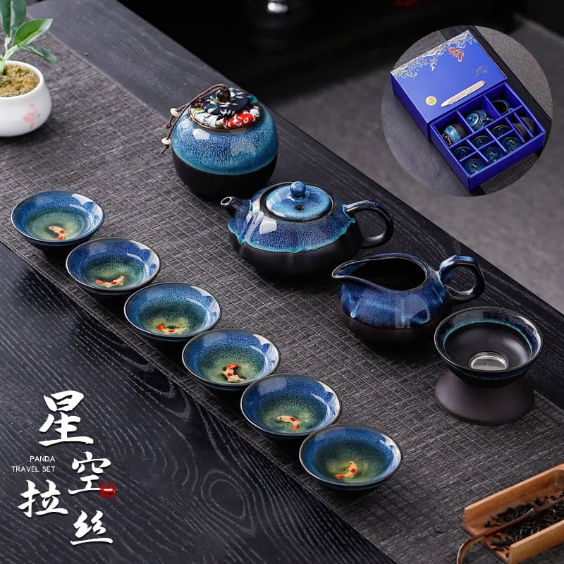Wire Drawing Kiln Transformation Gongfu Tea Set Gift Box Set Festival Giveaway Small Gifts Corporate Souvenir with Printable Logo
