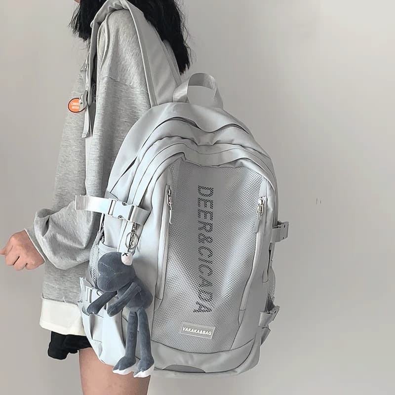 Women's College Student Simple Casual Travel Laptop Backpack Men's Trendy Ins High School Large Capacity Backpack