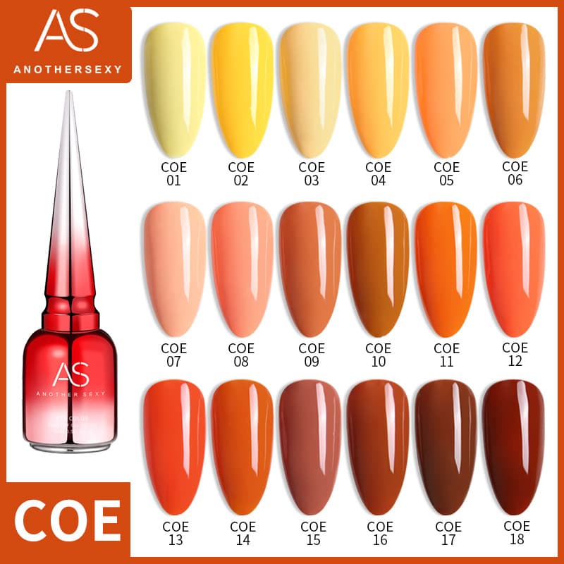 AS New Red Bottle Gel Polish 2024 New Trend Coral Orange Set Whitening 18 Colors Orange Gel Polish