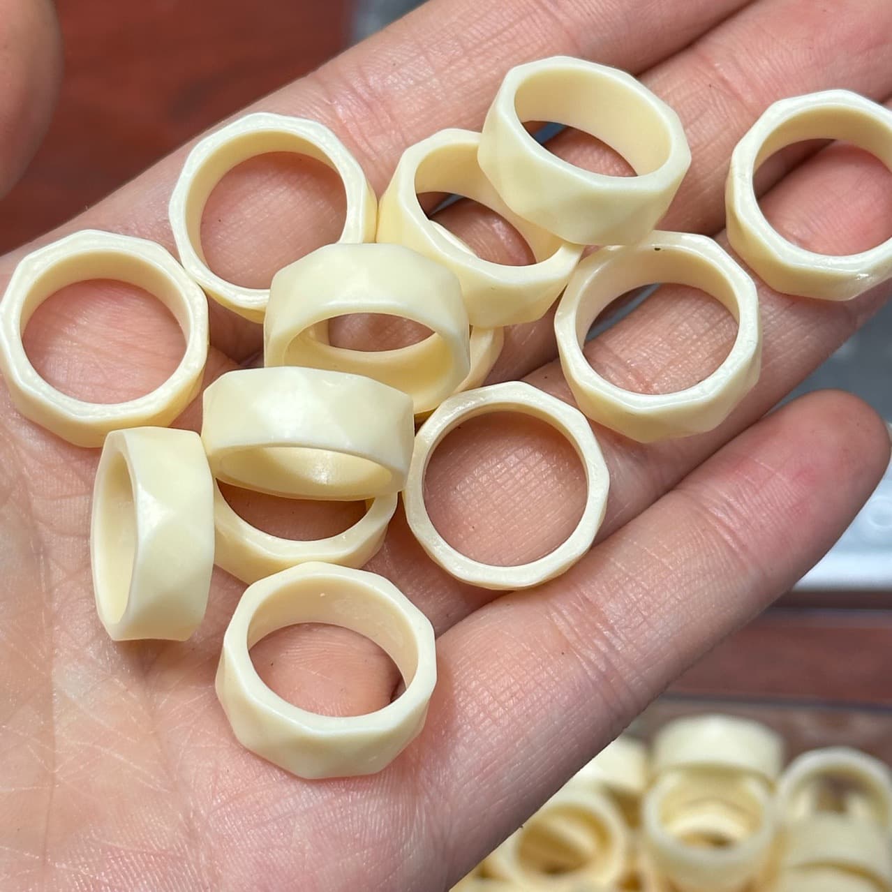 Ivory Nut Formless Diamond Face Running Ring DIY Collectible Buddhist Bead Accessories Matching Parts Spacer Bead Bracelet Hand Braided