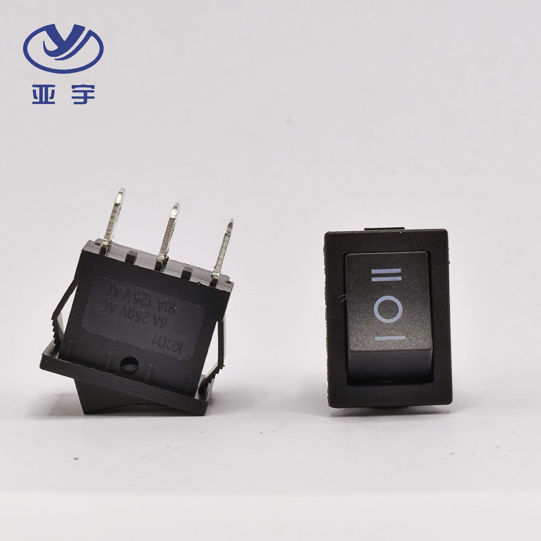 KCD1-103 Boat Type Rocker Switch Three-Position Iron Pin Three-Pin Power Switch Suitable for Household Appliances
