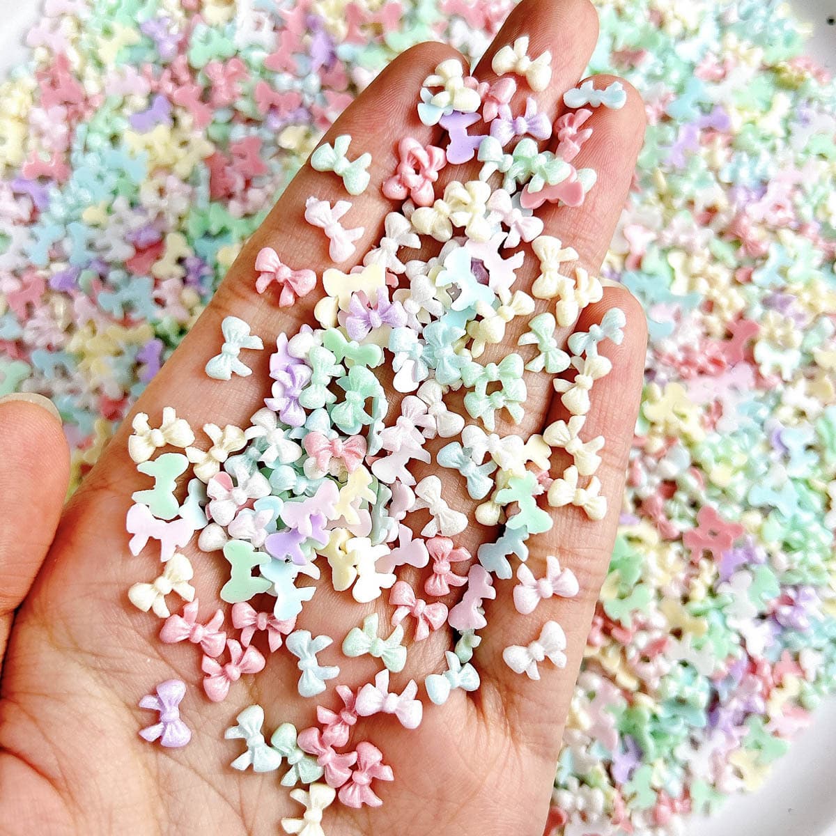 Resin Glow-in-the-Dark Fine Glitter Bow Nail Art Decoration Handmade DIY Cream Glue Hair Clip Phone Case Material Accessories Wholesale