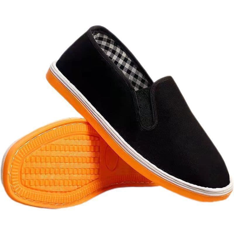 Old Beijing Cloth Shoes for Men with Rubber Soles, Handmade Casual Breathable Low-Top Shoes, Suitable for Middle-Aged and Elderly Men, Non-Slip