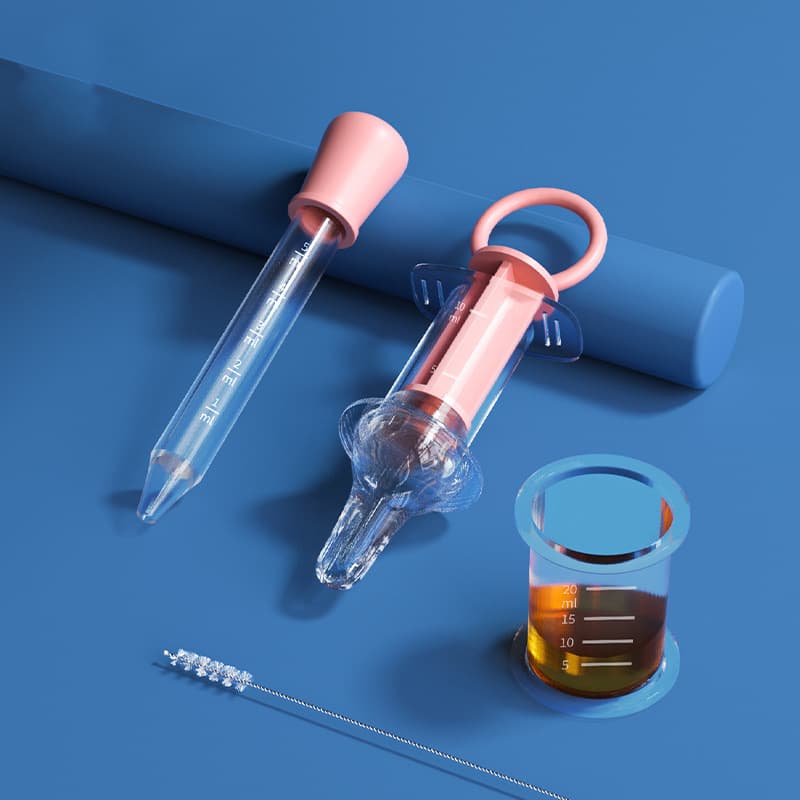 Liquid Medicine Dispenser with Anti-Choking Design for Babies, Featuring Dropper and Syringe Styles