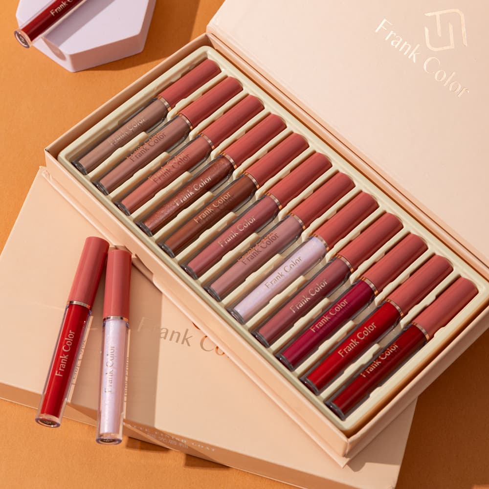 FrankColor Cross-Border Non-Stick Cup Lip Glaze Set Matte 12 Foreign Trade Liquid Lipstick European and American Makeup