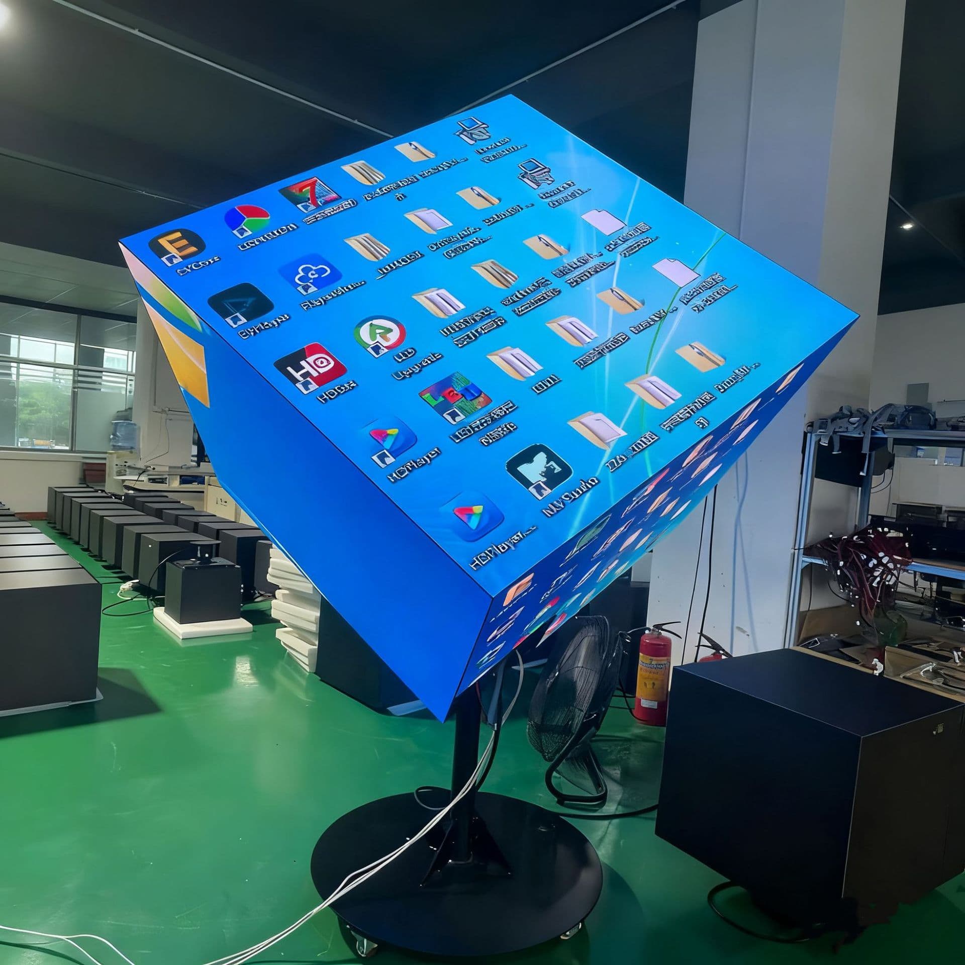 LED Display Mechanical Rotating Cube Screen, P1.86/P2.5/P3 Indoor/Outdoor Creative 3D Cube Display