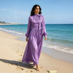 New Cross-Border Factory Direct Amazon Turkey Women's Fashion Dress with Design Waist-Long Sleeves
