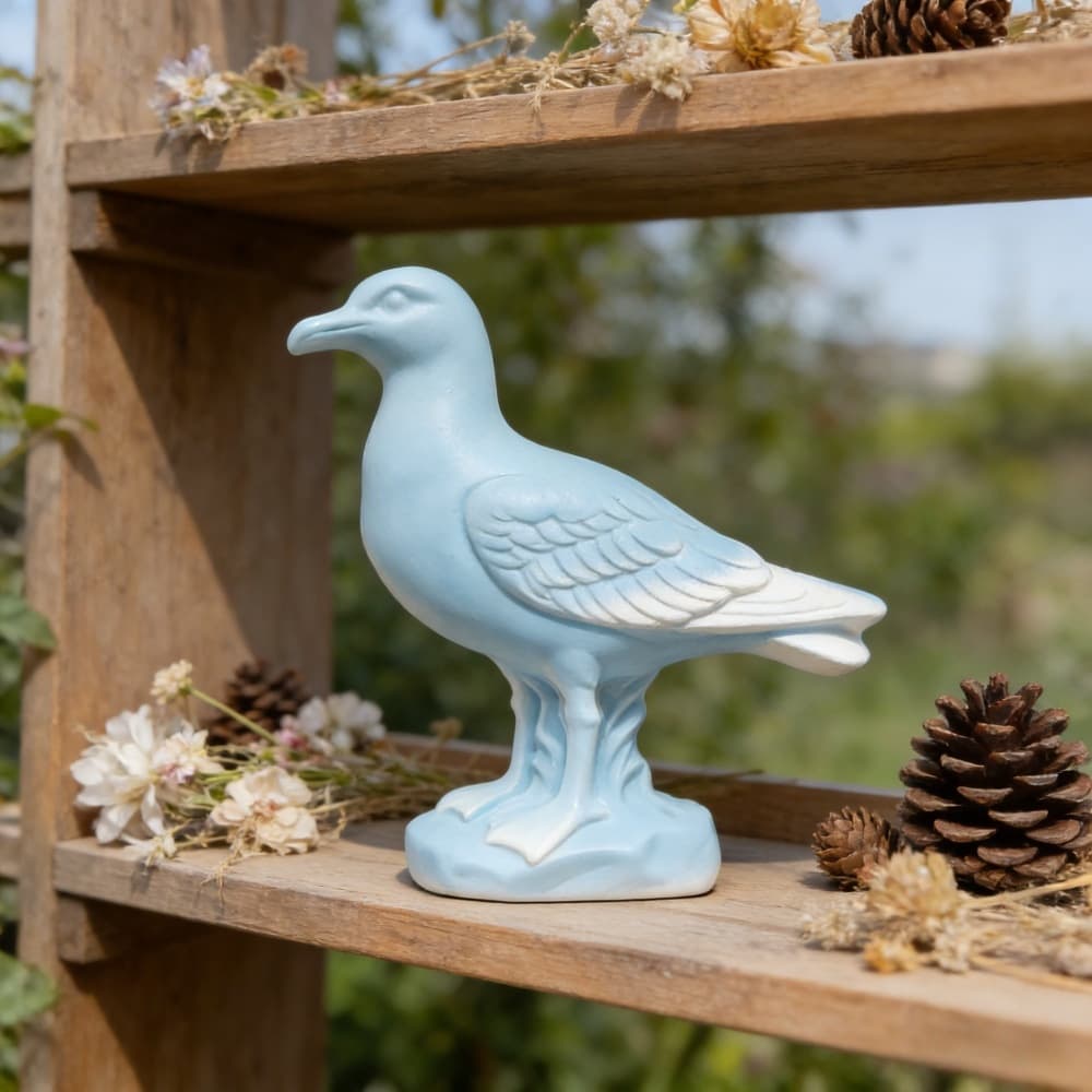 S2582 Semi-3D Seagull Figurine Decorative Cement Plaster Mold DIY Silicone Mold