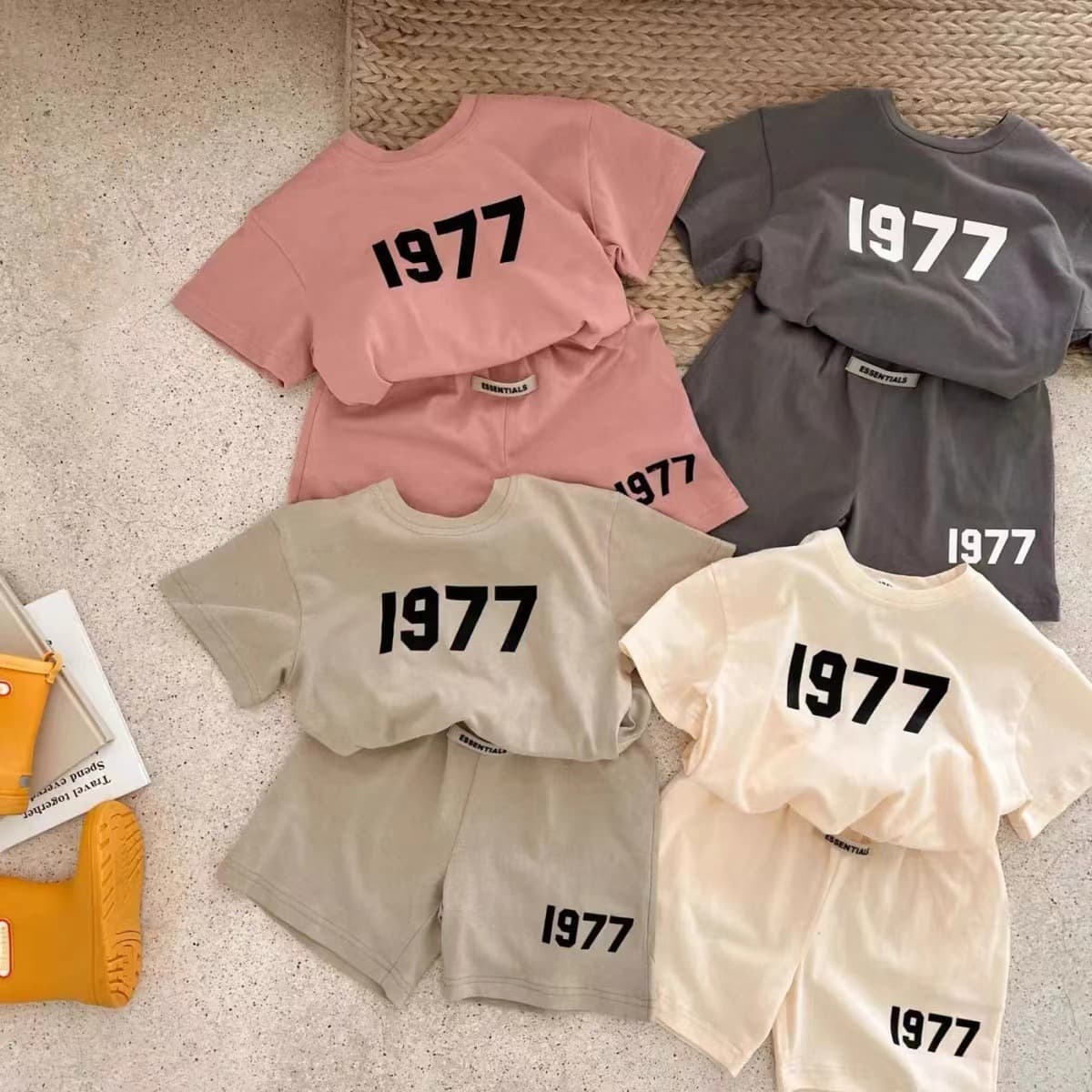 Pure cotton boys summer suit new fashionable baby boy and girl short-sleeved summer sports two-piece set