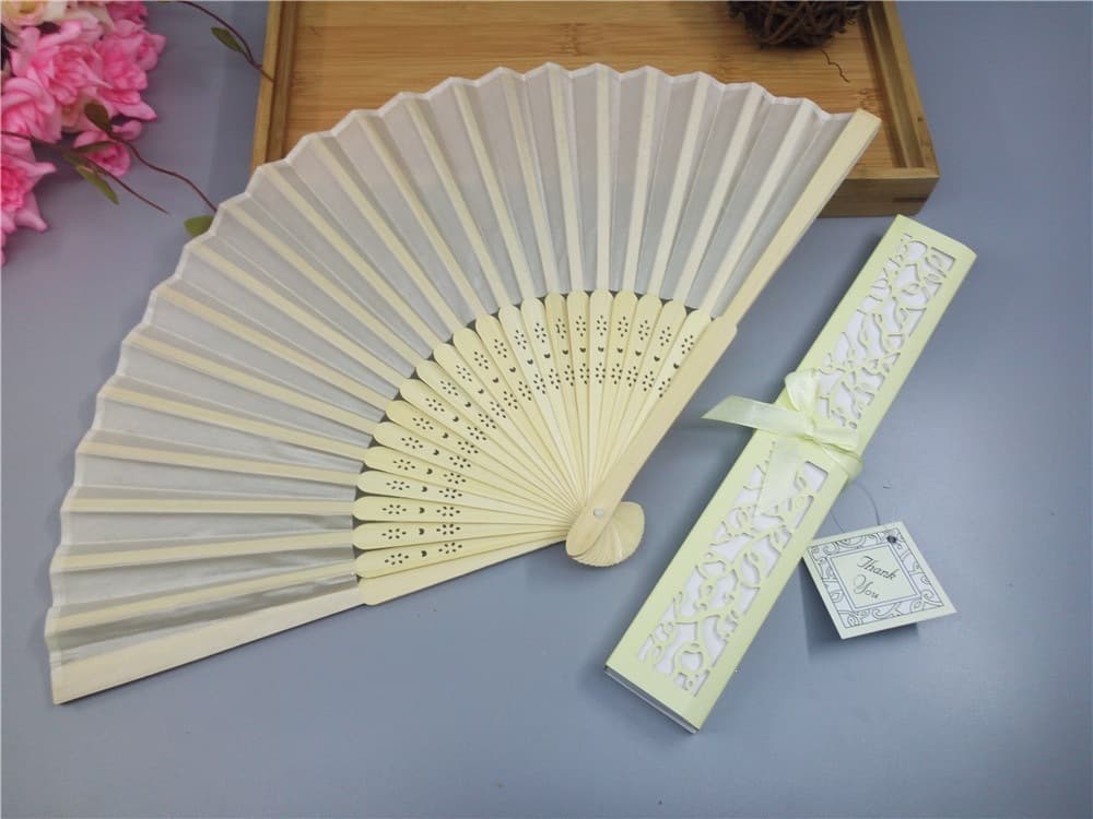 Cross-Border E-commerce Wedding Favor Invitation Souvenir 6-inch Cloth Small Fan Multi-Color Box