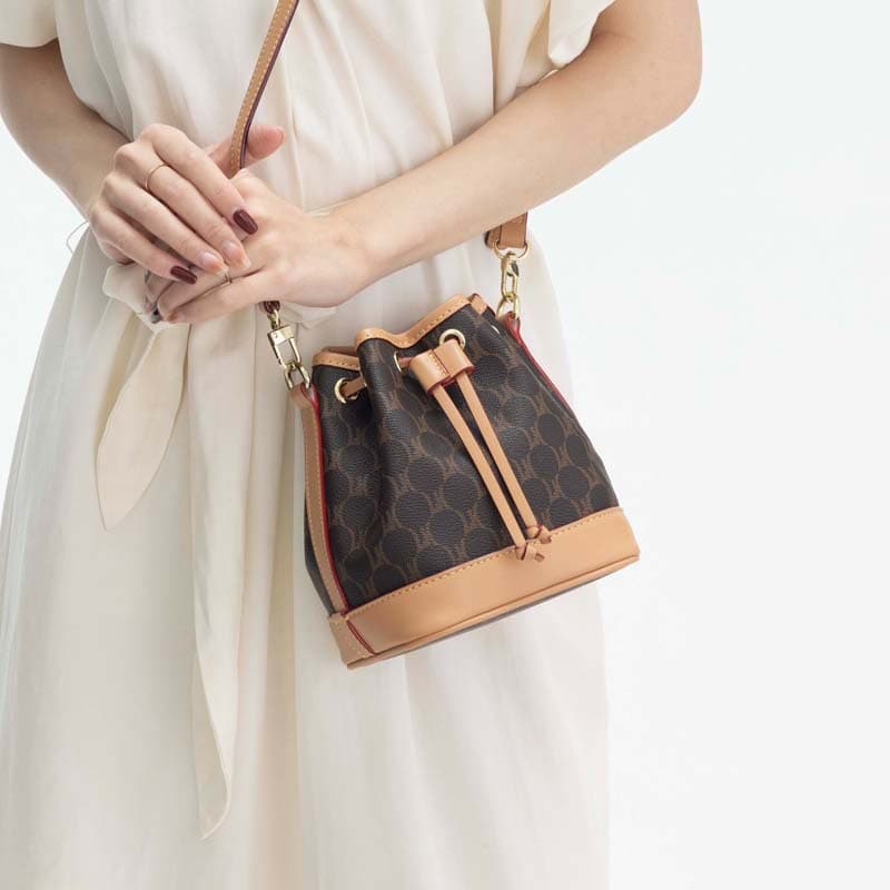 Women's Fashion Crossbody Bag New Niche Design Drawstring Bucket Bag Monogram Women's Bag Commute Handheld Shoulder Bag