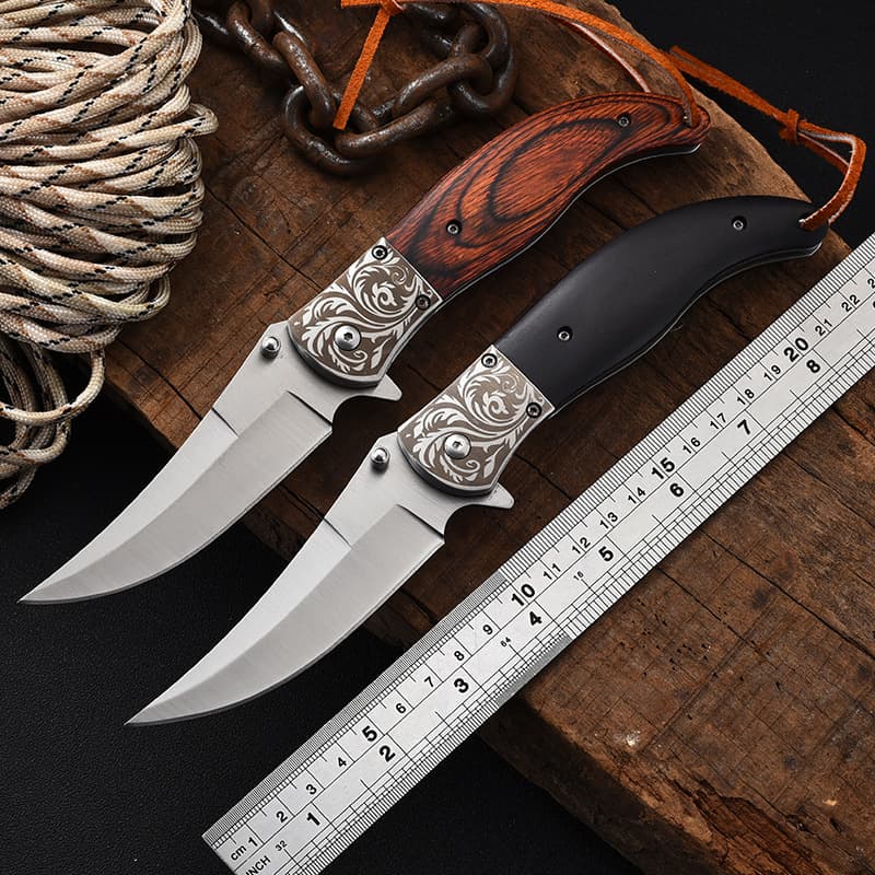 Manufacturer supplies high-hardness folding knives, camping wooden handles, outdoor knives, outdoor camping and mountaineering knives, outdoor folding knives