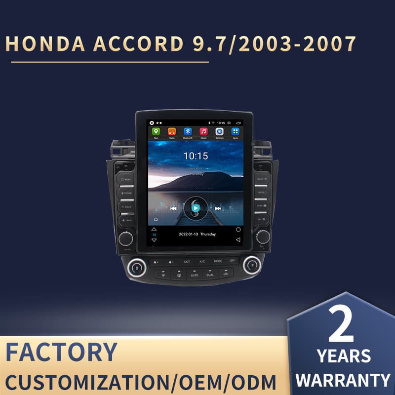 9.7-inch Button Vertical Screen Navigation for 2003-2007 Accord Car All-in-One Machine Large Screen