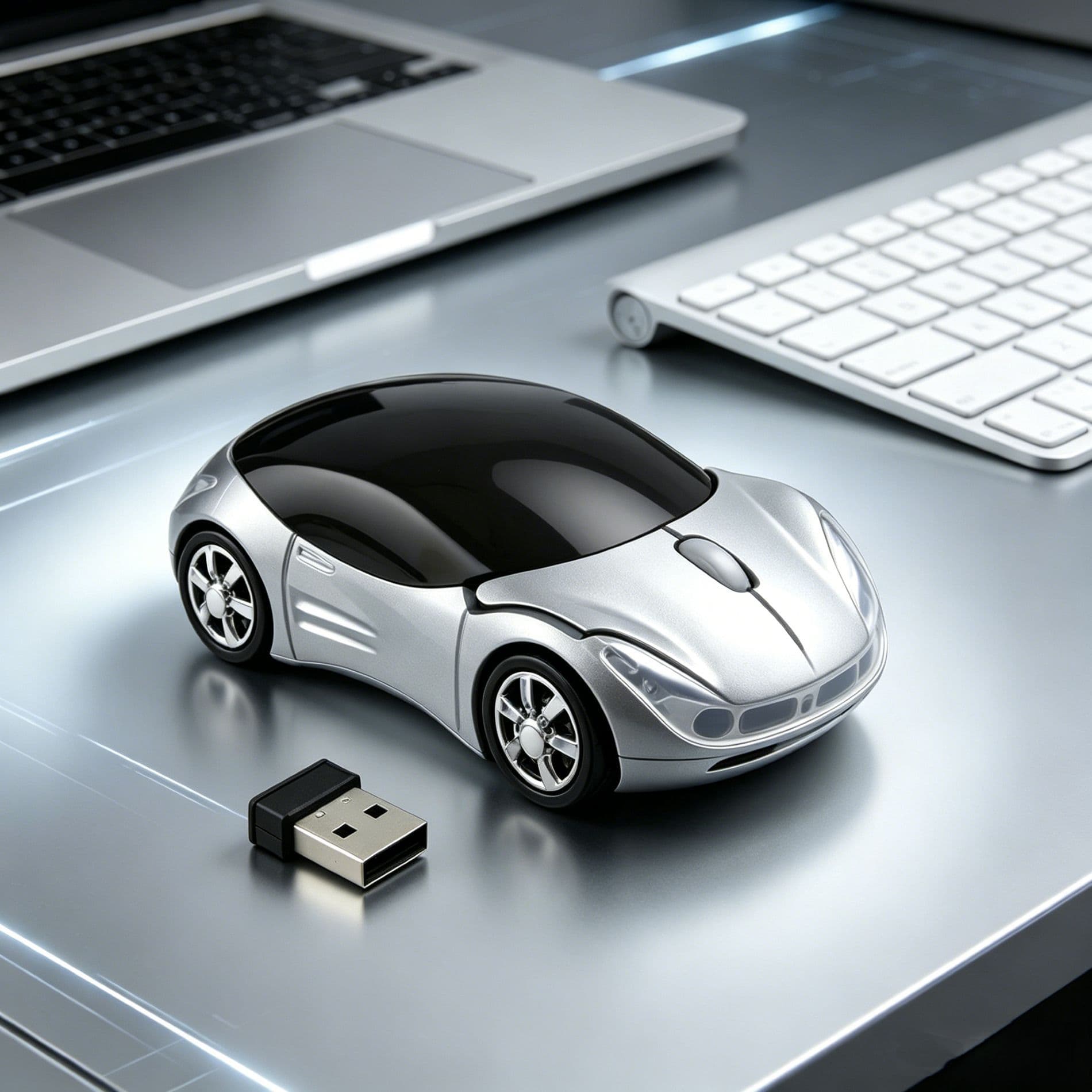 Car Mouse Red Wireless Mouse Cool 3D Sports Car Computer Cute Silent Gaming Office Cross-border