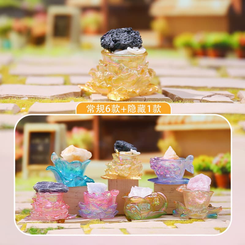 Little Red Book Best-Selling Flower Language and Meaning Glowing Energy Crystal Stone Blind Box Trendy Desktop Ornaments