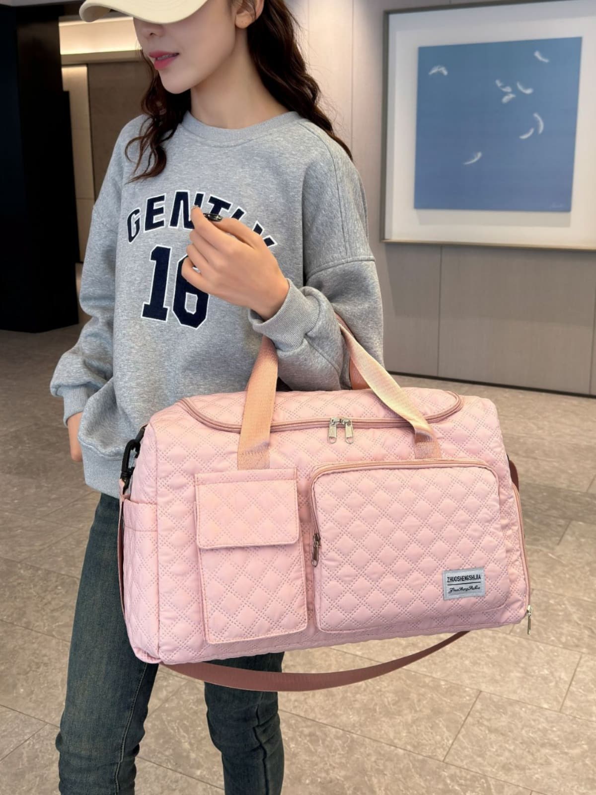Cross-border Travel Bag Diamond Quilted Gym Storage Bag Hot-selling Business Trip Luggage Bag Maternity Storage Large Capacity Crossbody Wholesale