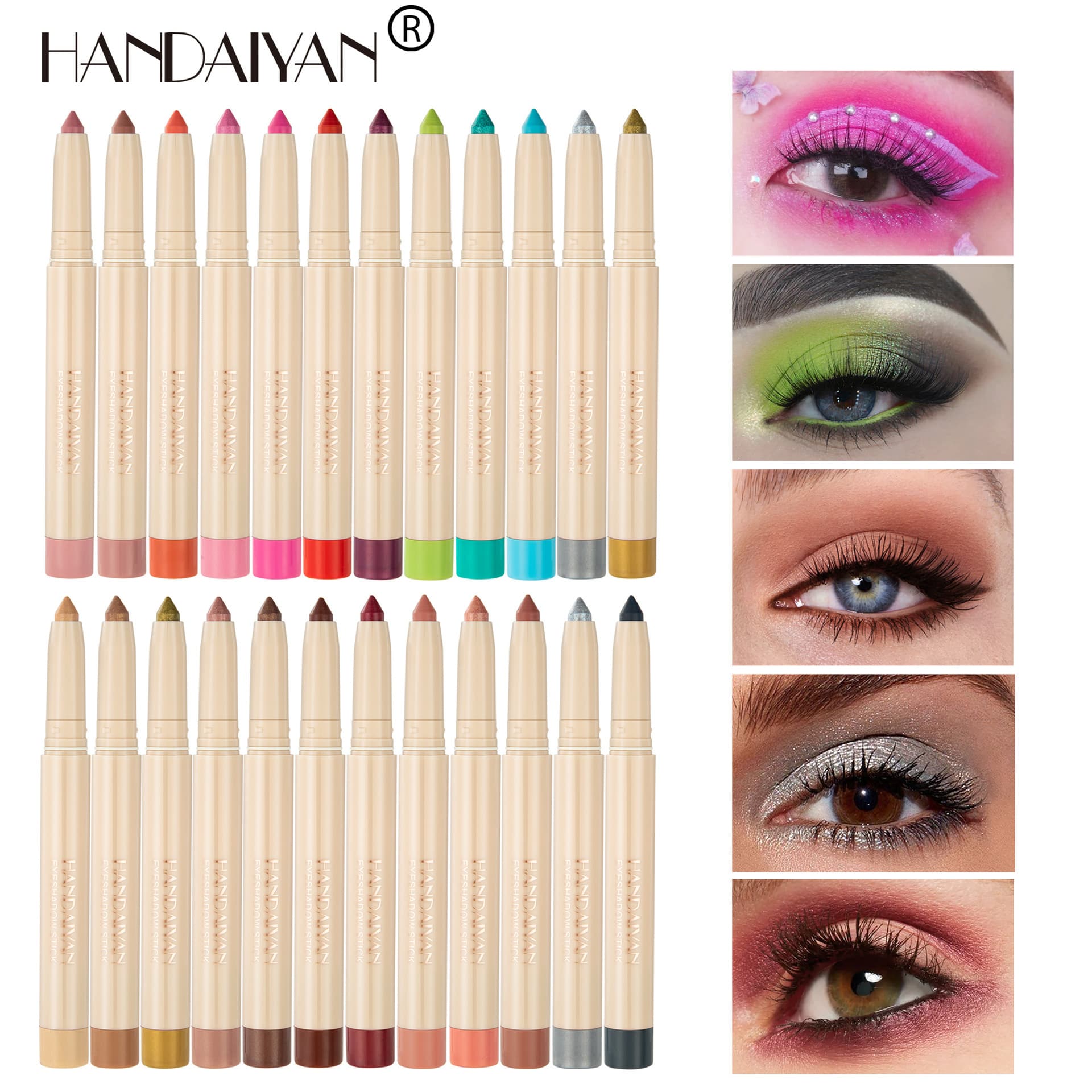 Handaiyan Hot Selling Cross-Border Han Dai Yan Makeup Nightclub Aegyo Sal Eyeshadow Pencil Dual-Use Sharpenable Eyeliner Stick