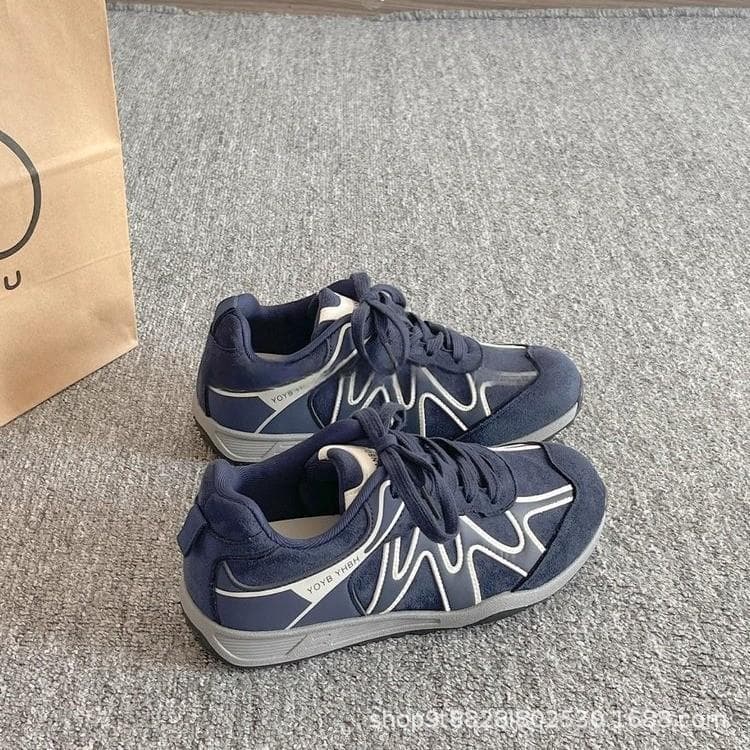 Vintage Design Women's Shoes 2026 Spring/Autumn New Thick Sole Agam Canvas Casual Versatile Sports Style Lace-Up