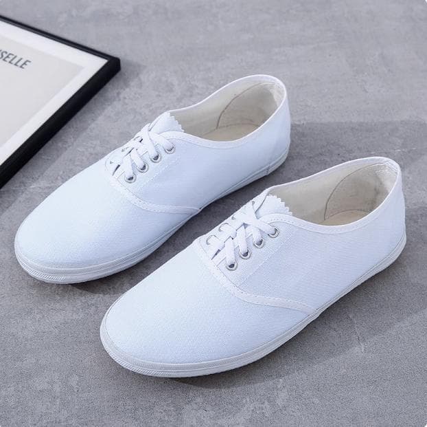 Wholesale Children's Sports Shoes Factory Direct White Canvas Dance Sneakers White Cloth Shoes