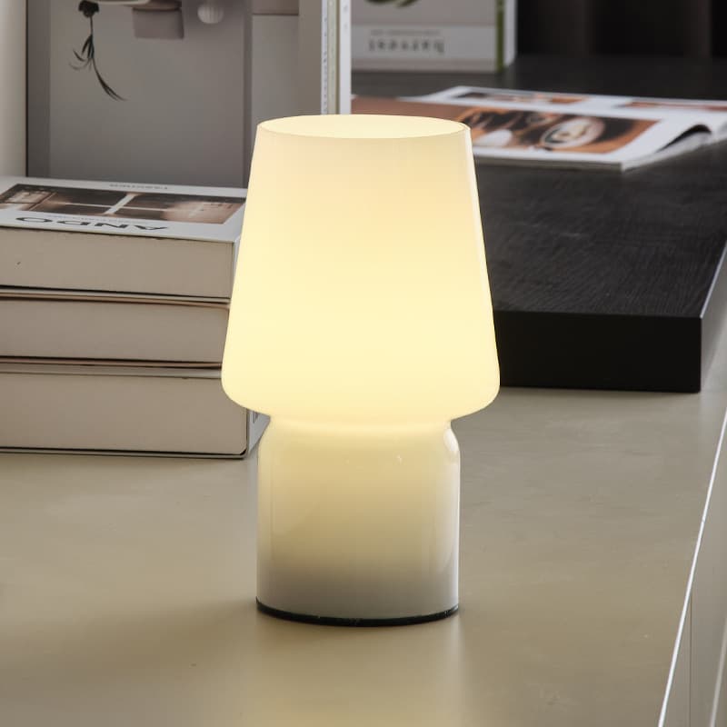 Cross-Border Popular Cream Pure White Simple Mushroom Lamp Decorative Table Lamp Bedside Atmosphere Night Light Battery Box Lamp
