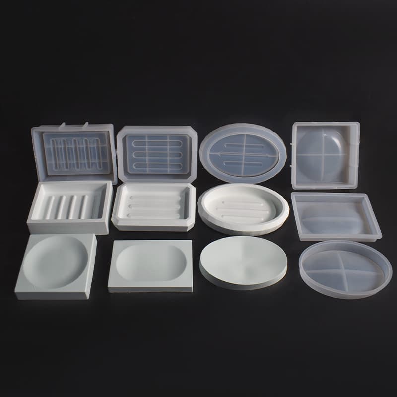 Cement plaster DIY rectangular soap box mold Nordic soap box oval drain tray box silicone mold