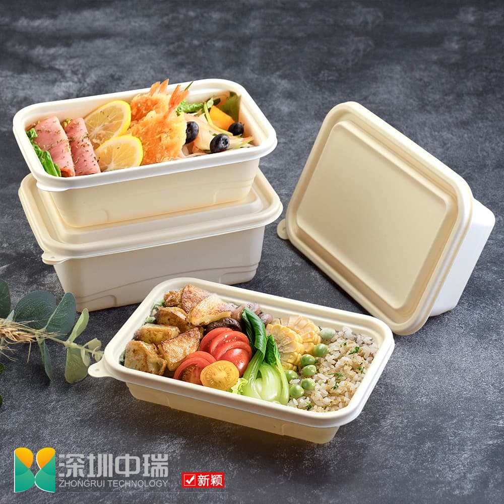 Disposable Square Meal Boxes Corn Starch Takeaway Boxes Biodegradable Printable Bento Eco-Friendly Microwave-Safe