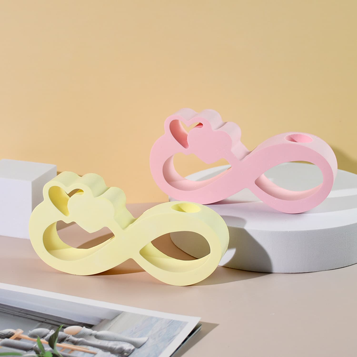 Caifu DIY Infinite Love Hydroponic Test Tube Vase Silicone Mold 3D Flower Arrangement Decoration Resin Mold