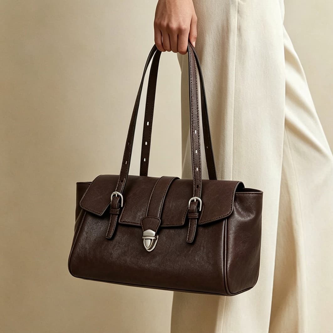 Trendy Designer Small Shoulder Bag Fashionable Baguette Bag Handbags Women Genuine Leather Bag