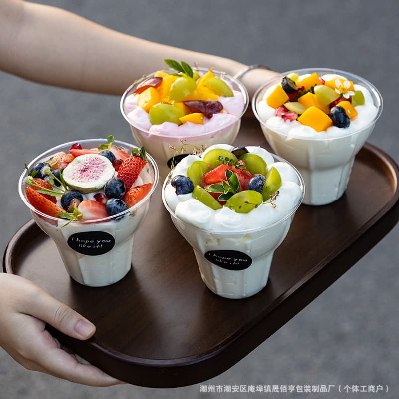 Trendy Handheld Chestnut Cup Disposable Ice Cream Cup Handheld Cake Cup Tiramisu Handheld Cup Dessert Cup