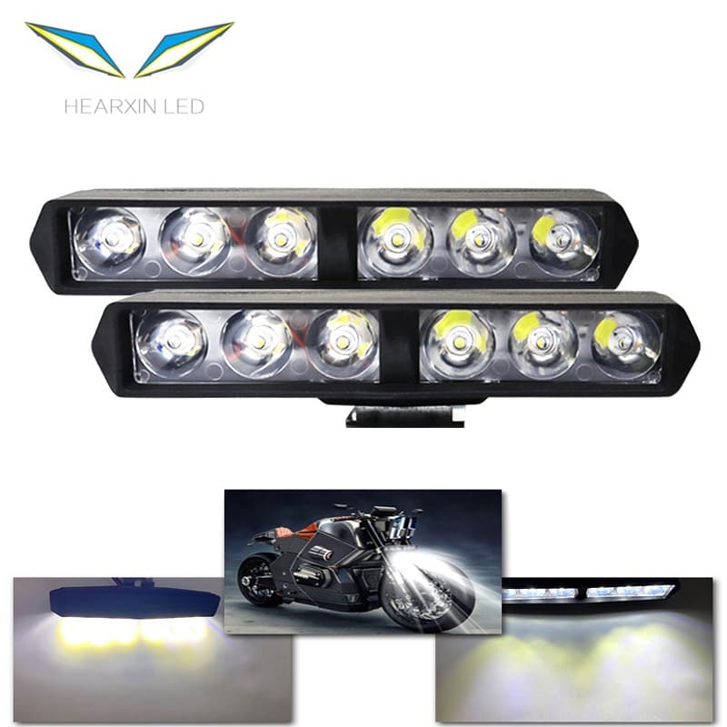 New Electric Vehicle 6-Bead Straight-Line Motorcycle Led Headlight Modified Super Bright Super External Waterproof Spotlight