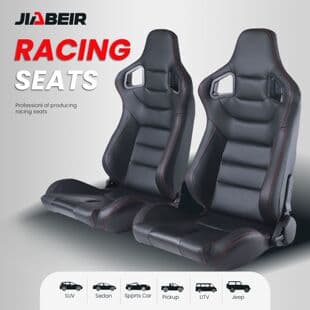 Car Modified Sports Seat Racing Simulator Seat for Sports Cars and Gaming, PVC Leather Adjustable Backrest