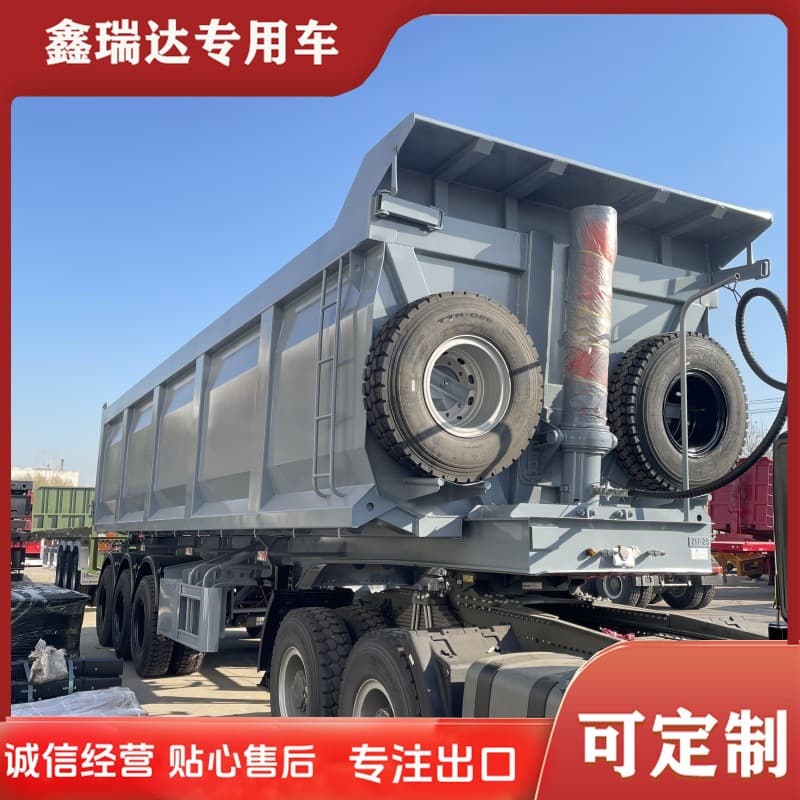 Export Vehicle U-Shaped Rear-Tipping Dump Truck Export Coal Sand Transport Vehicle Tractor Truck Engineering Dump Semi-Trailer