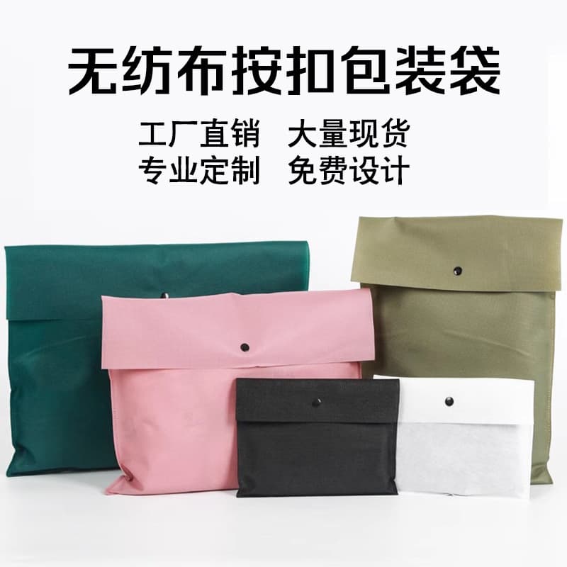Thickened Non-Woven Garment Storage Bag with Snap Button, Women's Clothing Packaging Envelope Bag Wholesale
