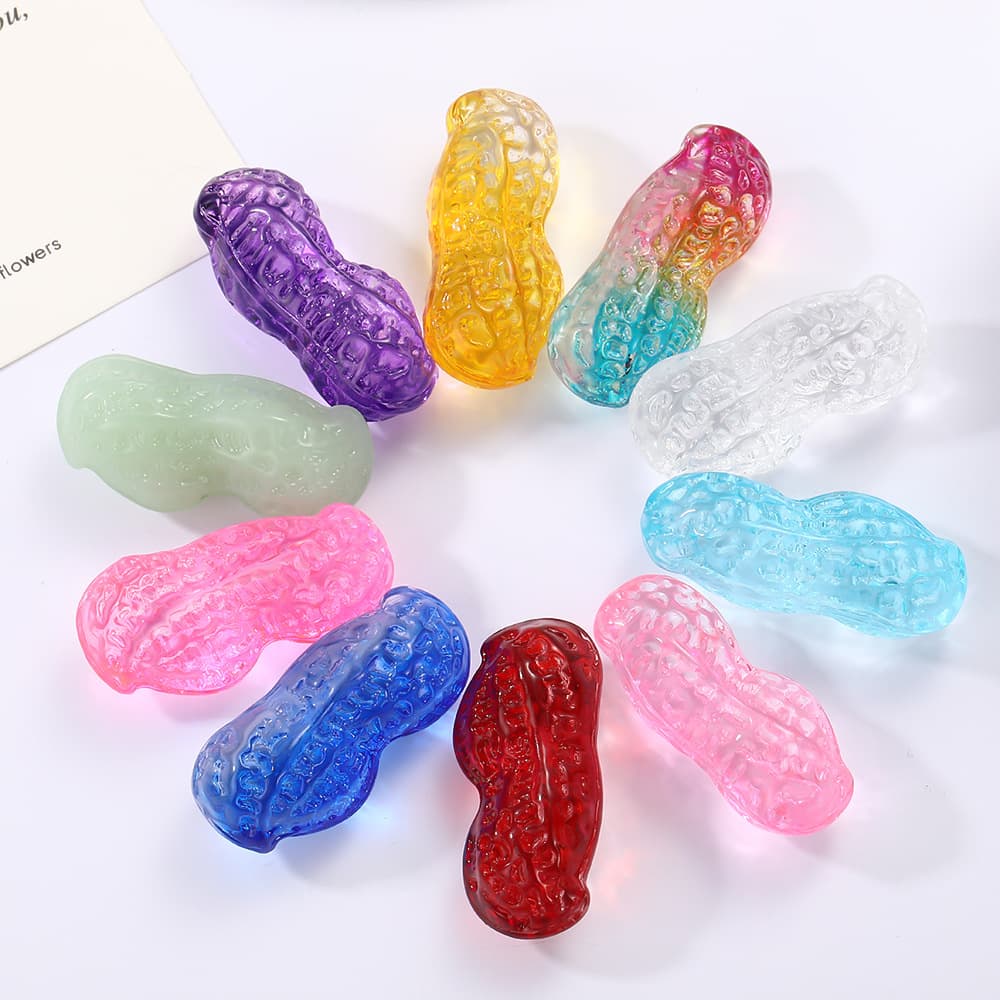 Crystal Peanut Crafts Flower Good Things Peanut Office Desk Nafu Decoration Colorful Peanut Ornaments Spot Wholesale