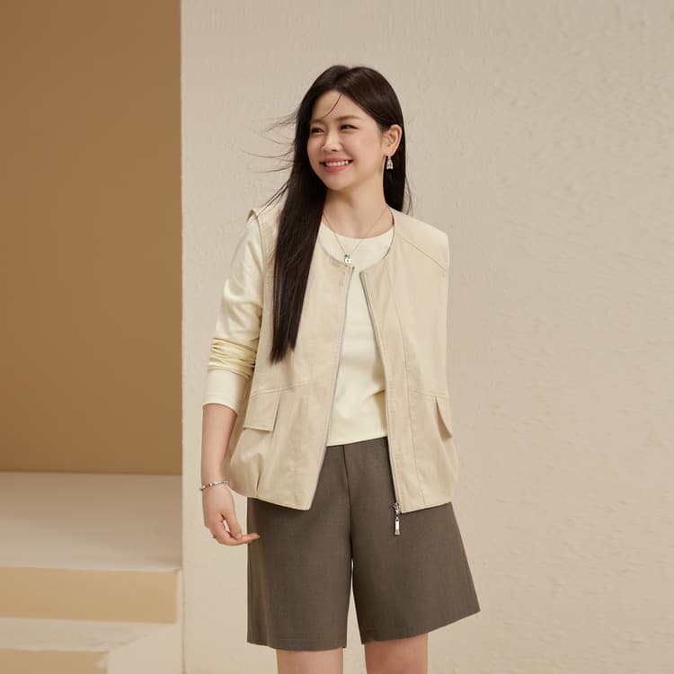 [Early Autumn Layered Vest] Slim & Cute Plus Size Women's Casual Simple Versatile Cardigan for Curvy Women, 2025 Autumn New Arrival