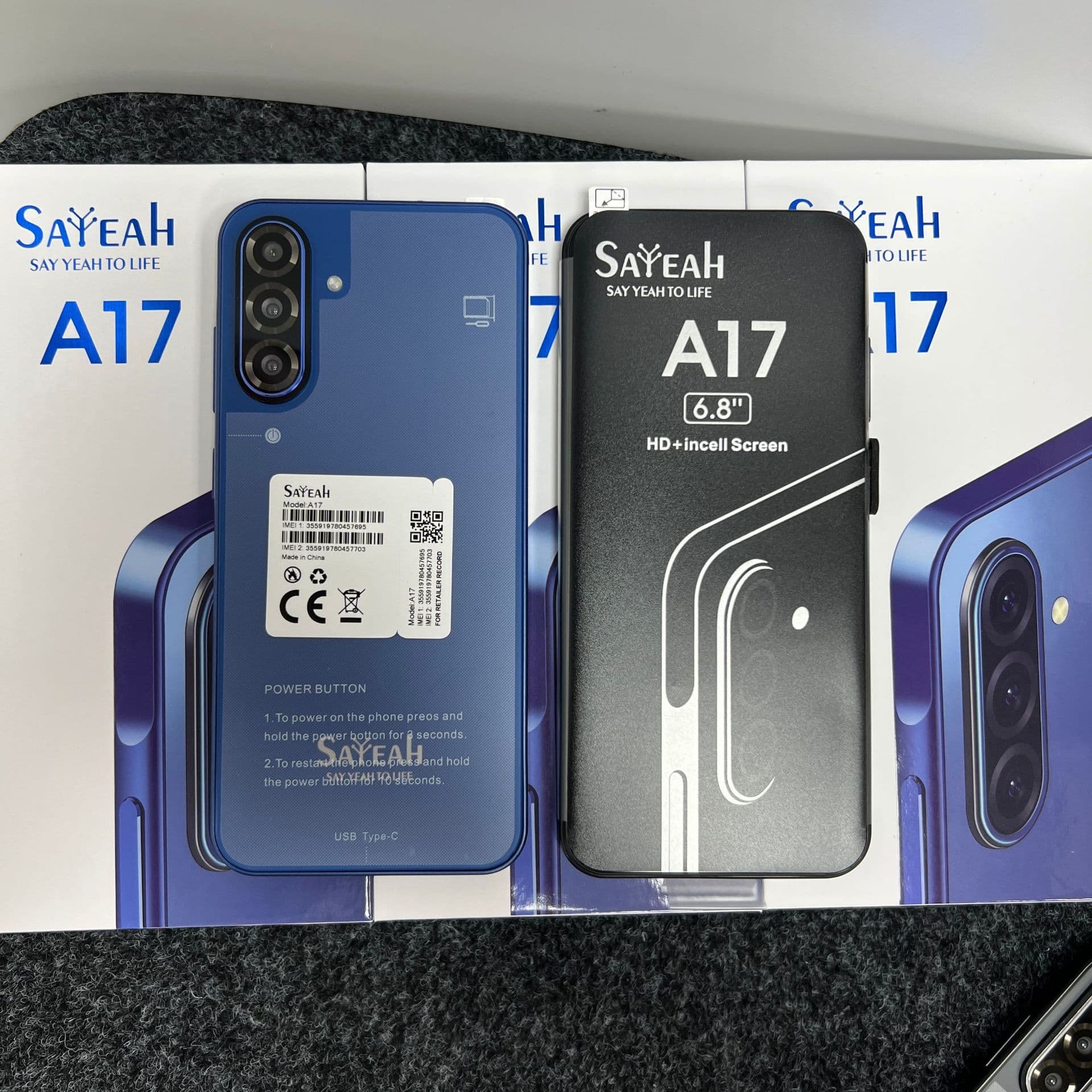 Export Sayeah cross-border smartphone A17 manufacturer large screen 6+128G Android mobile phone foreign trade can be shipped on behalf of