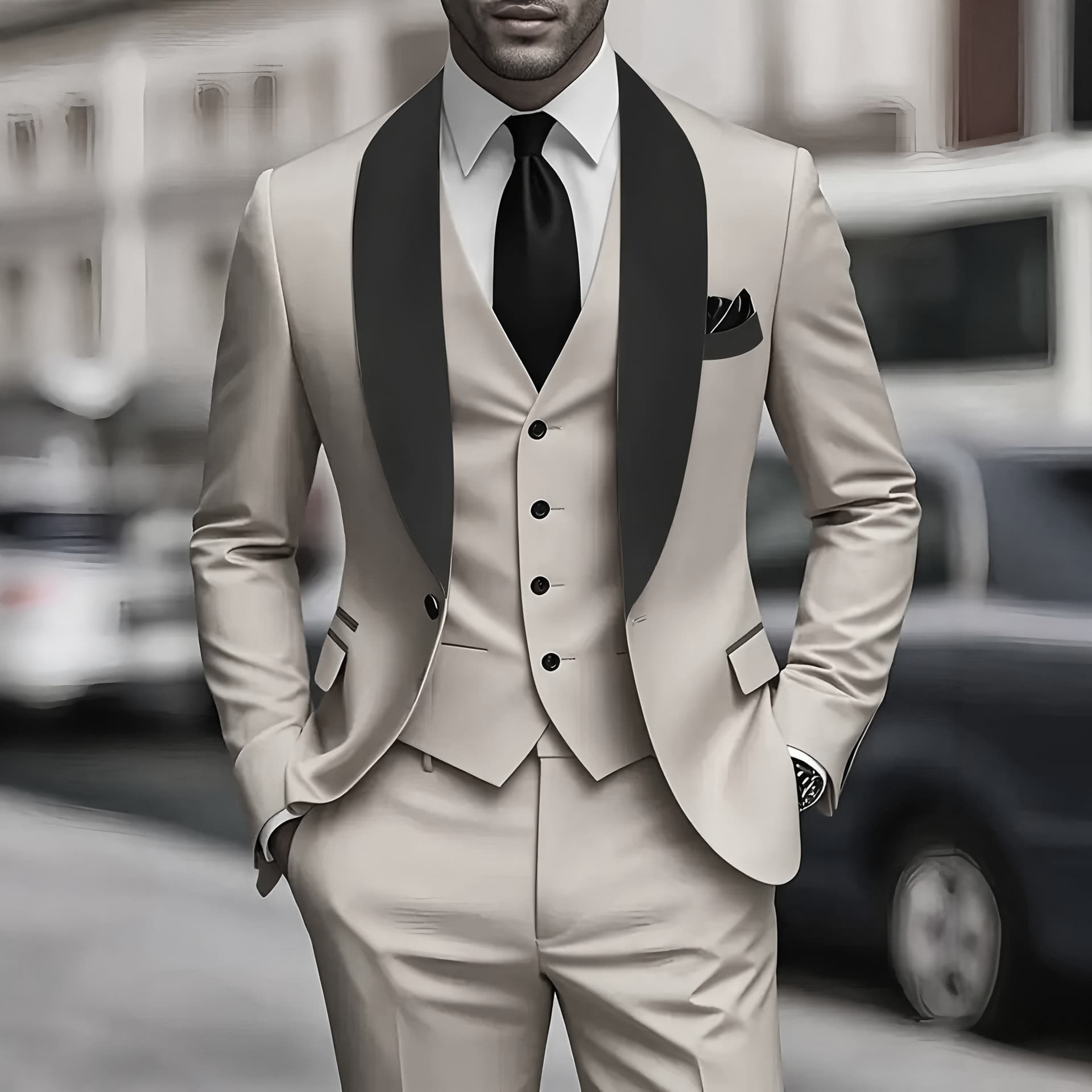 Cross-border foreign trade suit men's suit business casual three-piece suit Korean version slim small suit wedding groomsman dress