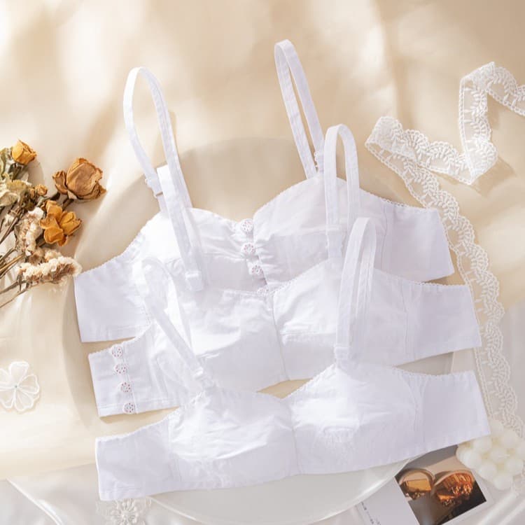Cotton Bra for Seniors, Plus Size, Wire-Free, Vintage Cloth Bra, Breathable and Comfortable Bra