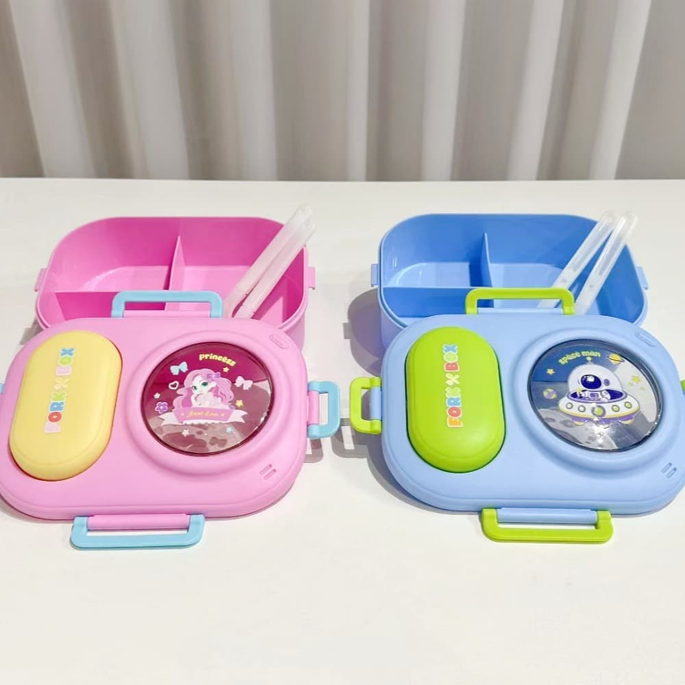 Kids Lunch Box Plastic Bento Box Cartoon Student Compartment Container with Lunch Cross-border Tableware