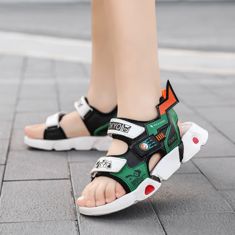 Cross-border Boys' Sandals Summer New Children's Sports Beach Shoes Medium and Large Kids Soft Sole Non-slip Boys' Sandals