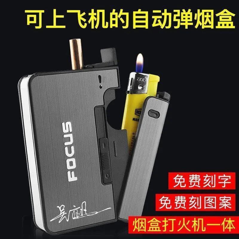 Focus Portable Cigarette Case Replaceable Lighter Fully Automatic Integrated Cigarette Case with Lighter Dual-purpose