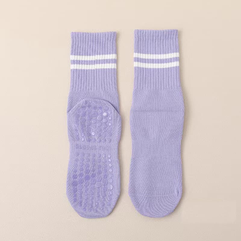 Women's Yoga Socks Mid-Calf Cotton Non-Slip Silicone Indoor Fitness Anti-Pilling Socks Pilates Women's Sports Socks