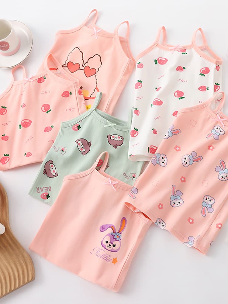 Girls' Vest A-Class Pure Cotton Camisole Undershirt Sleeveless Top Baby Wearable Children's Vest Tank Top
