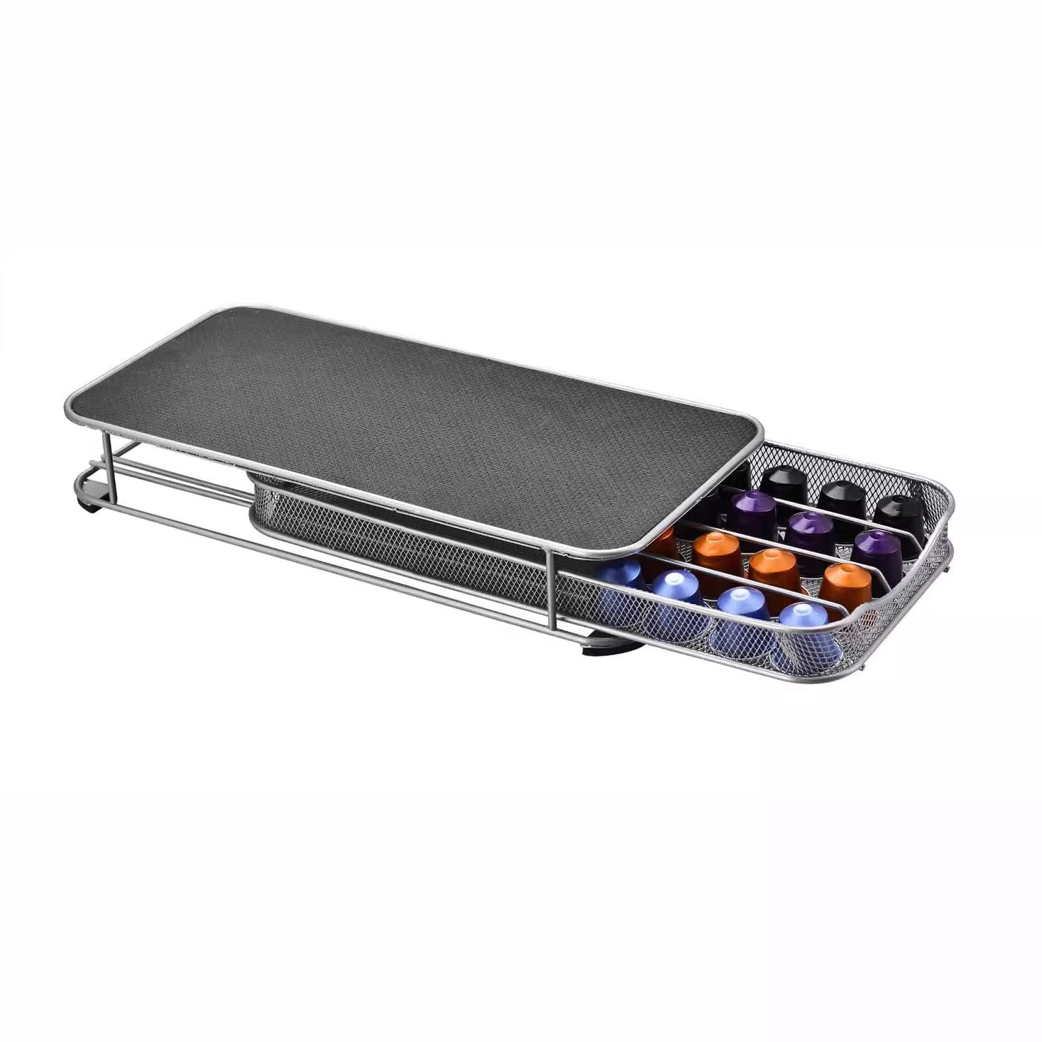 OASISWJ Iron Coffee Capsule Storage Box, Creative Kitchen Storage Rack, Compatible with 40 Nespresso Capsules