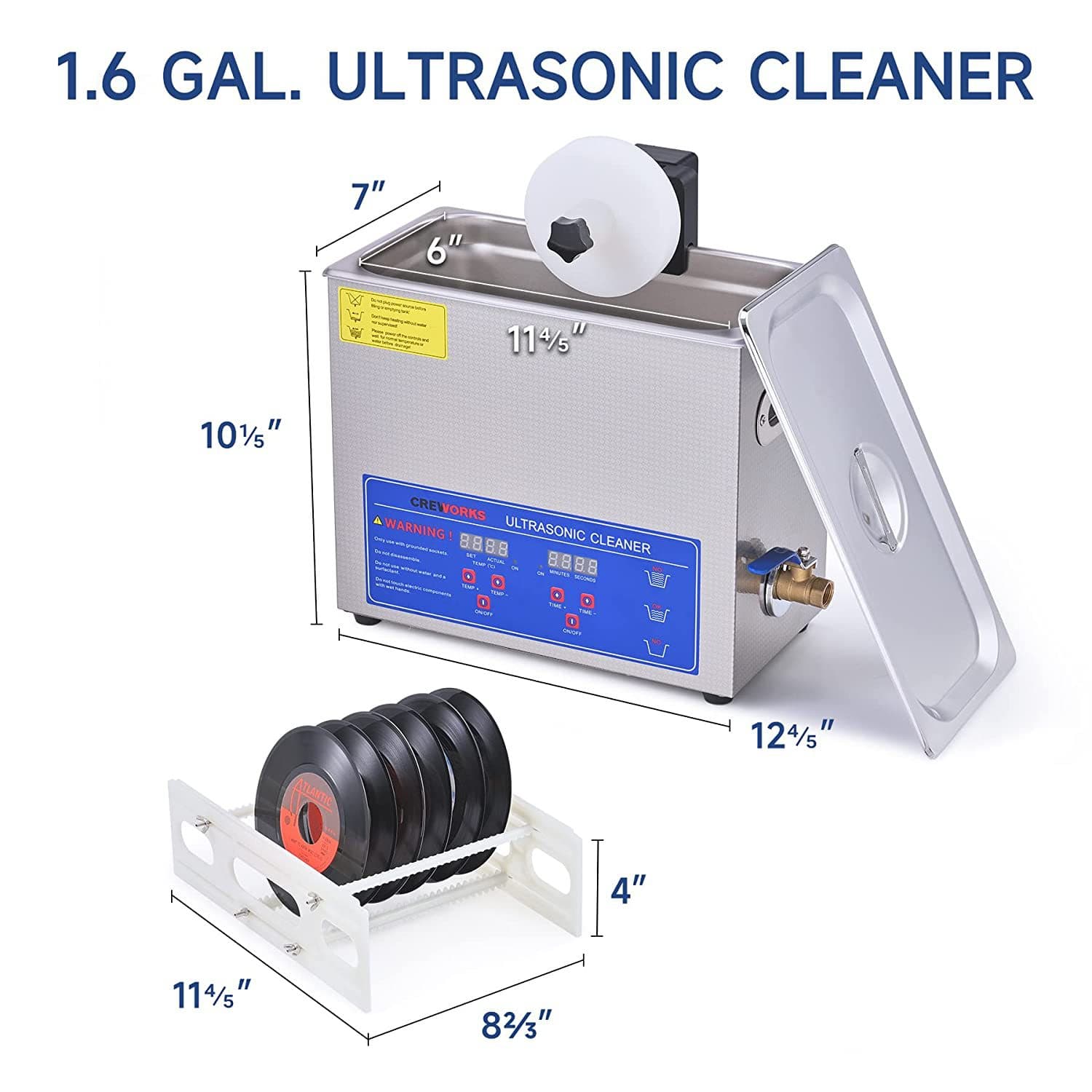 6L Stainless Steel Ultrasonic Cleaner for Record Players, Cross-border E-commerce Cleaning Machine