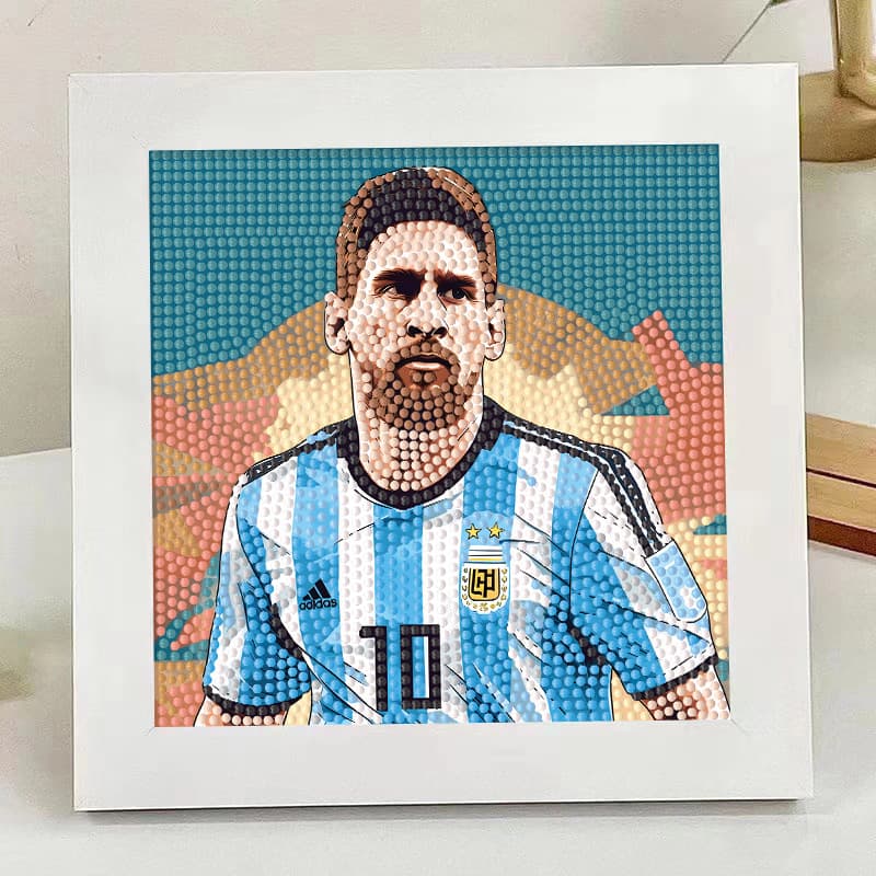 Messi Diamond Painting Kit for Kids DIY Craft Material Pack Football Stars Mbappe Neymar Diamond Art Cross-border