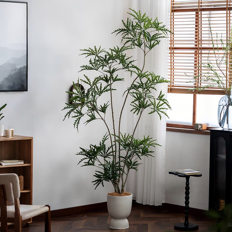 Sen Space Artificial Green Plant Decorative Peacock Wood Large Fake Tree Plant Soft Decoration Living Room Corner Decoration Good Item