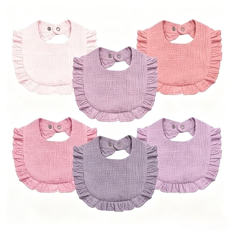Baby Muslin Baby Bibs Soft Handkerchief Drool Bibs Baby Boy Girls Solid Color Bibs Drool Teething